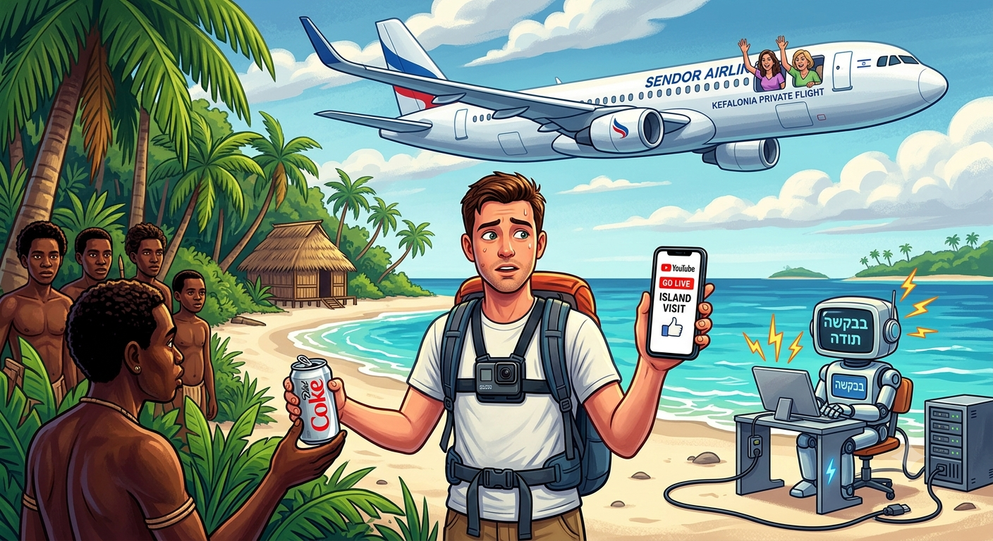 News in Hebrew: Banned Islands, Robot Etiquette & The Empty Airplane Fantasy